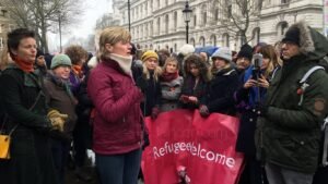 Jaihoon's visit to the site of pro-refugee protest against ending Dubs Amendment