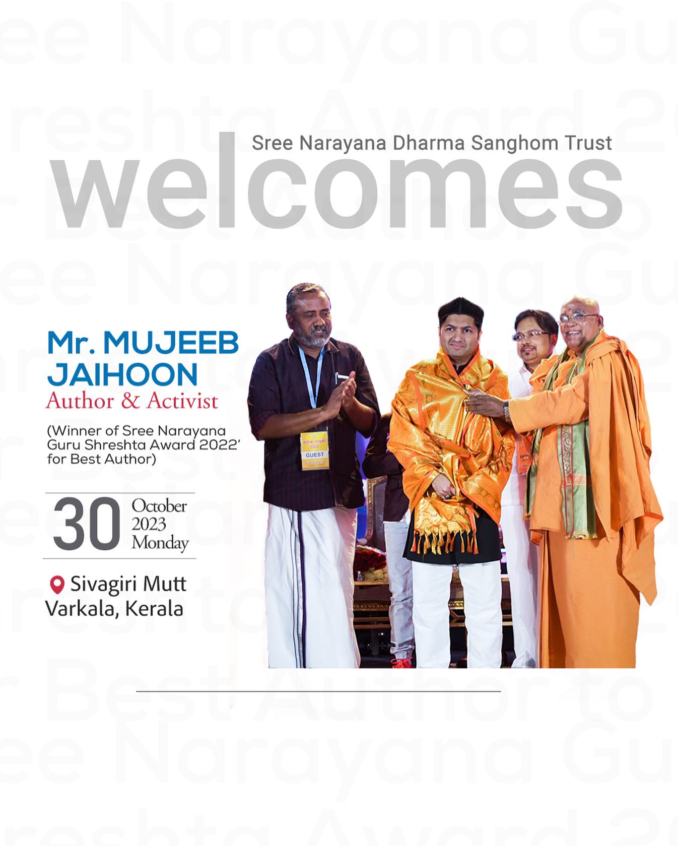 Sivagiri Mutt Welcomes Mujeeb Jaihoon