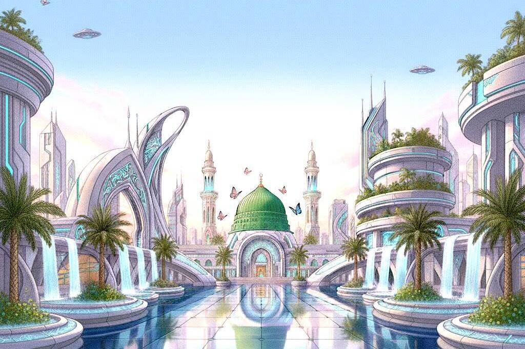 Ai generated image of a futuristic Medina