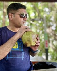 Refreshing with coconut drink, Ha Long Bay Cruise