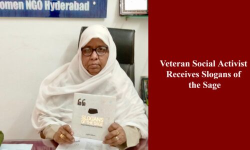 Veteran Hyderabad Social Activist Receives Slogans of the Sage